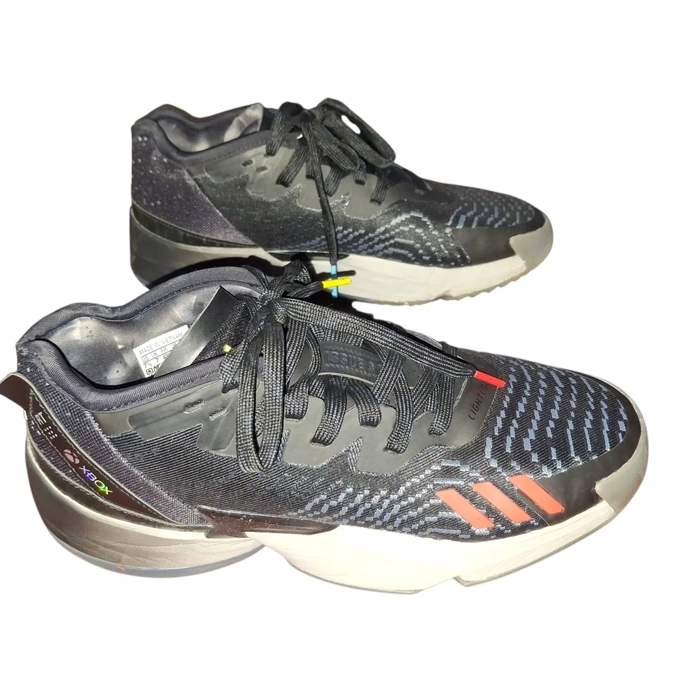 adidas Black Sneakers with Blue and Red Accents